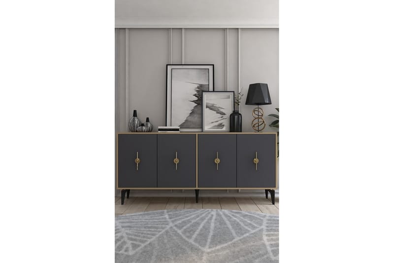 Thylen Konsollbord 180 cm - Eik/Antrasitt - Møbler - Bord - Avlastningsbord & sidobord - Konsollbord & gangbord