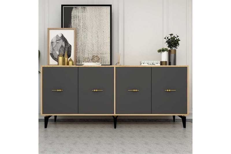 Thyros Konsollbord 180 cm - Eik/Antrasitt - Møbler - Bord - Avlastningsbord & sidobord - Konsollbord & gangbord