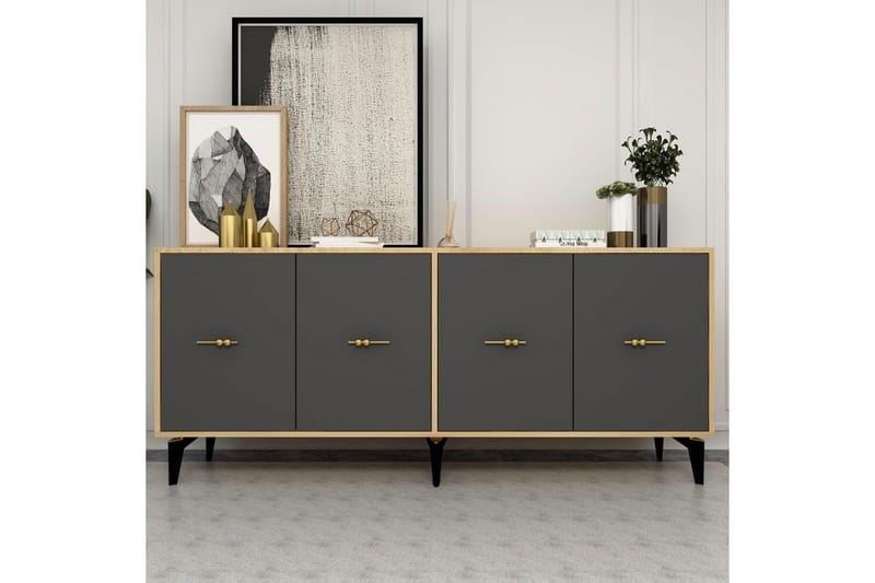 Thyros Konsollbord 180 cm - Eik/Antrasitt - Møbler - Bord - Avlastningsbord & sidobord - Konsollbord & gangbord