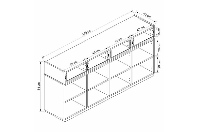 Tolwin Konsollbord 180 cm - Svart/Hvit - Møbler - Bord - Avlastningsbord & sidobord - Konsollbord & gangbord