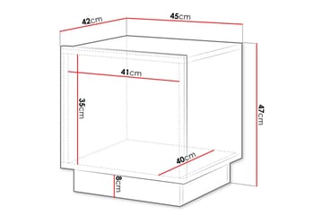 Torvalen Sängbord 45 cm - Hvit - Møbler - Bord - Avlastningsbord & sidobord - Sengebord & nattbord