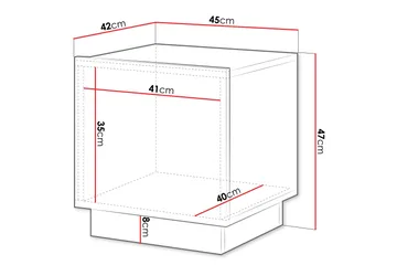 Torvalen Sängbord 45 cm - Hvit - Møbler - Bord - Avlastningsbord & sidobord - Sengebord & nattbord