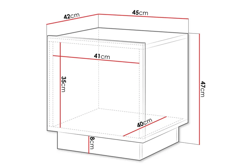 Torvalen Sängbord 45 cm - Svart - Møbler - Bord - Avlastningsbord & sidobord - Sengebord & nattbord