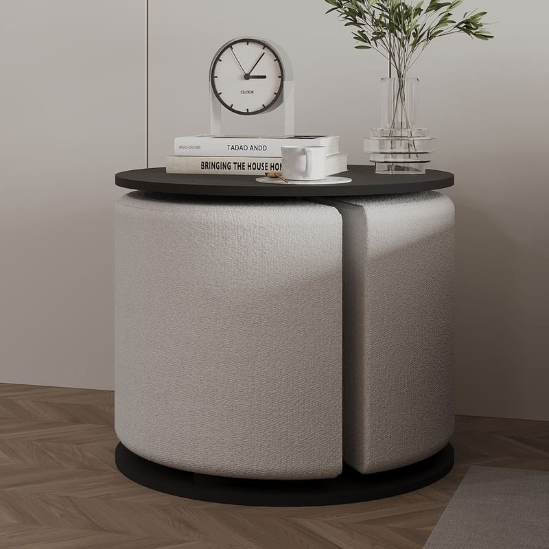 Torven Sett med sidebord 43x47x43 cm - Antrasitt - Møbler - Bord - Avlastningsbord & sidobord - Brettbord og småbord