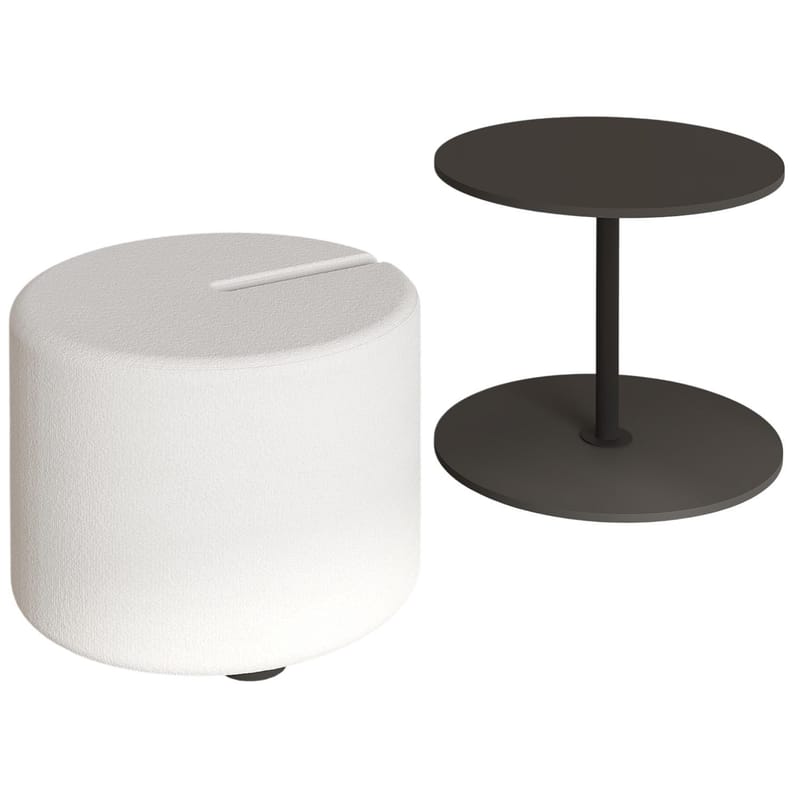 Torven Sett med sidebord 43x47x43 cm, Antrasitt