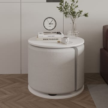 Torven Sett med sidebord 43x47x43 cm - Hvit - Møbler - Bord - Avlastningsbord & sidobord - Brettbord og småbord