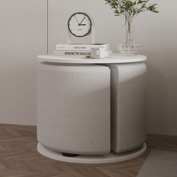 Torven Sett med sidebord 43x47x43 cm - Hvit - Møbler - Bord - Avlastningsbord & sidobord - Brettbord og småbord