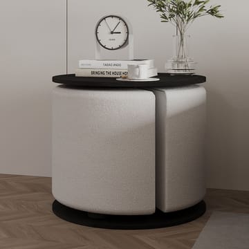 Torven Sett med sidebord 43x47x43 cm - Svart - Møbler - Bord - Avlastningsbord & sidobord - Brettbord og småbord