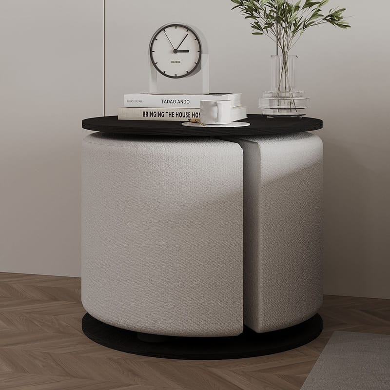 Torven Sett med sidebord 43x47x43 cm - Svart - Møbler - Bord - Avlastningsbord & sidobord - Brettbord og småbord