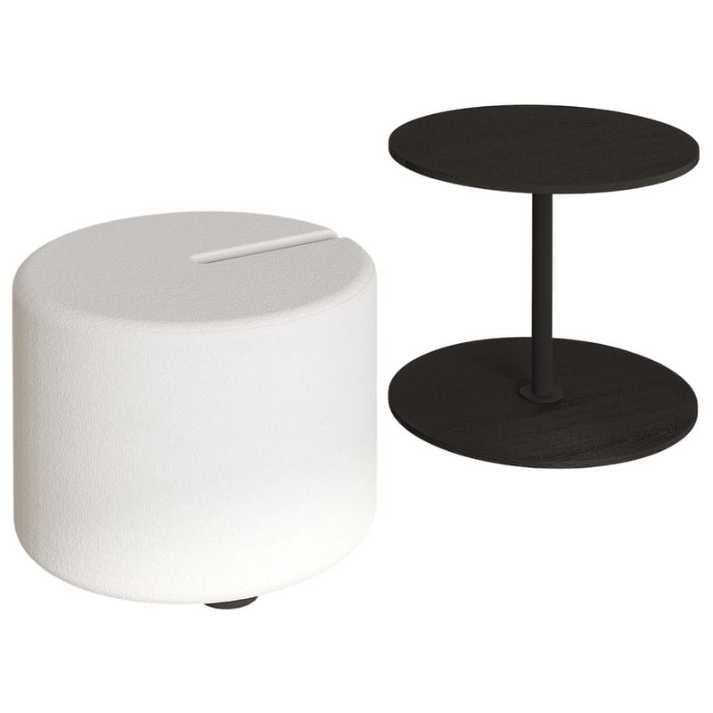 Torven Sett med sidebord 43x47x43 cm, Svart