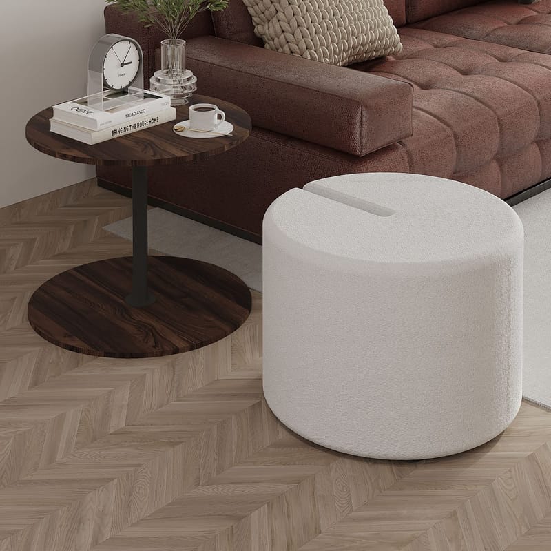 Torven Sett med sidebord 43x47x43 cm - Valnøtt - Møbler - Bord - Avlastningsbord & sidobord - Brettbord og småbord