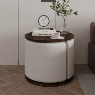 Torven Sett med sidebord 43x47x43 cm - Valnøtt - Møbler - Bord - Avlastningsbord & sidobord - Brettbord og småbord