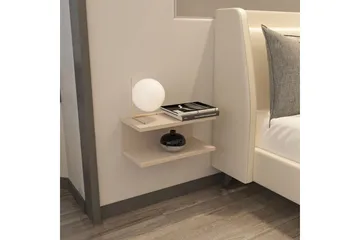 Torvic Vegghengt Nattbord 45 cm med Lyst Treutseende, Oppbevaring med Hylle - Beige - Møbler - Bord - Avlastningsbord & sidobord - Sengebord & nattbord