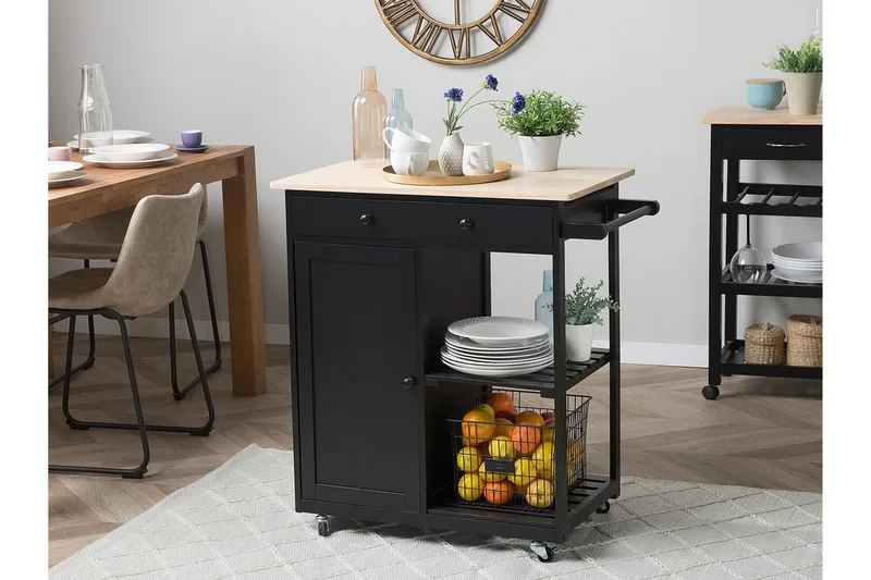 Trapani Serveringsbord 75 cm - Svart - Oppbevaring - Oppbevaringsmøbler - Kjøkkenøy