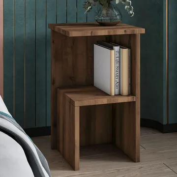 Tunel Nattbord 29,6x50x29,6 cm - Antikk valnøtt - Møbler - Bord - Avlastningsbord & sidobord - Sengebord & nattbord