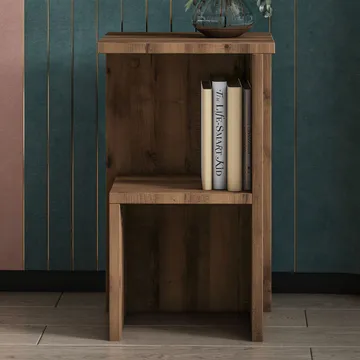 Tunel Nattbord 29,6x50x29,6 cm - Antikk valnøtt - Møbler - Bord - Avlastningsbord & sidobord - Sengebord & nattbord