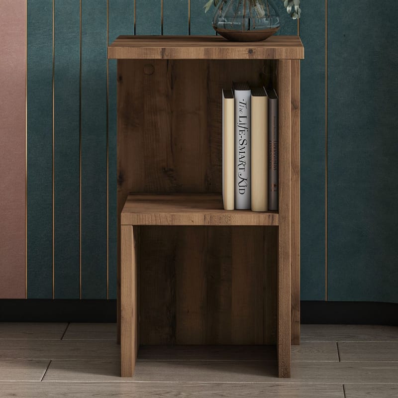 Tunel Nattbord 29,6x50x29,6 cm - Antikk valnøtt - Møbler - Bord - Avlastningsbord & sidobord - Sengebord & nattbord