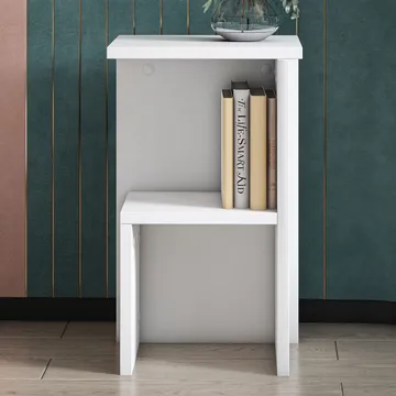 Tunel Nattbord 29,6x50x29,6 cm - Hvit - Møbler - Bord - Avlastningsbord & sidobord - Sengebord & nattbord