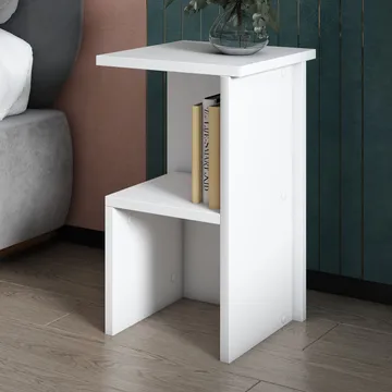 Tunel Nattbord 29,6x50x29,6 cm - Hvit - Møbler - Bord - Avlastningsbord & sidobord - Sengebord & nattbord