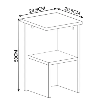 Tunel Nattbord 29,6x50x29,6 cm - Hvit - Møbler - Bord - Avlastningsbord & sidobord - Sengebord & nattbord