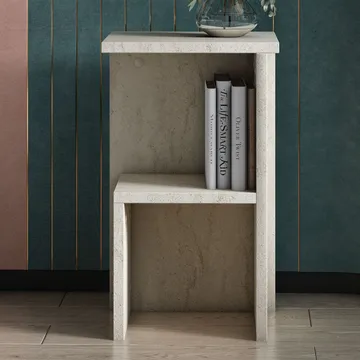 Tunel Nattbord 29,6x50x29,6 cm - Travertin - Møbler - Bord - Avlastningsbord & sidobord - Sengebord & nattbord