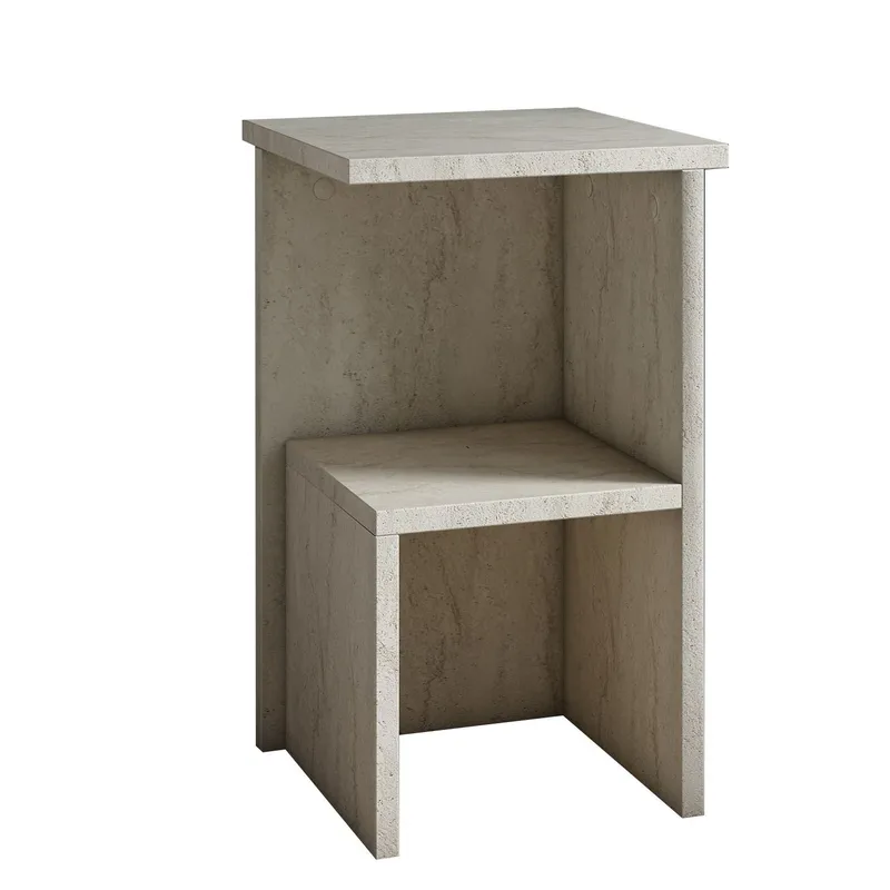 Tunel Nattbord 29,6x50x29,6 cm, Travertin