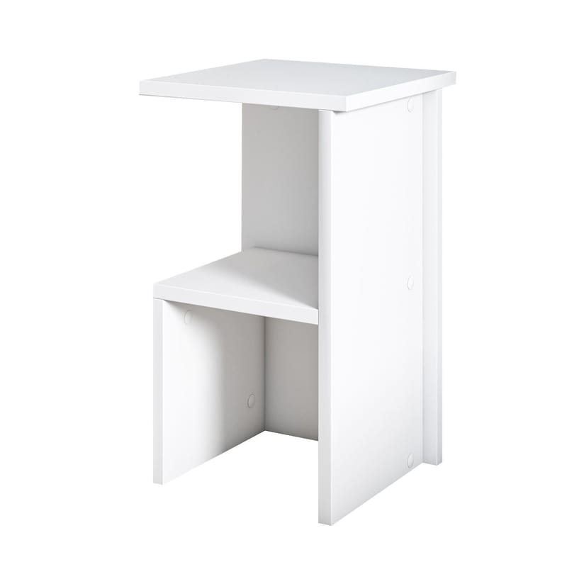 Tunel Nattbord 30 cm, Oppbevaring med Hylle, Hvit