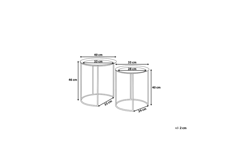 Twins Avlastningsbord 2 St 40 | 40 cm - Svart - Møbler - Bord - Avlastningsbord & sidobord - Settbord