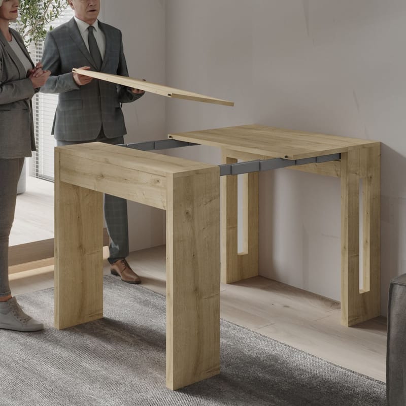 Uttrekkbart konsollbord Homitis Nivo (80 x 76,1 x 44 cm) Sapphire Oak - Møbler - Bord - Avlastningsbord & sidobord - Konsollbord & gangbord
