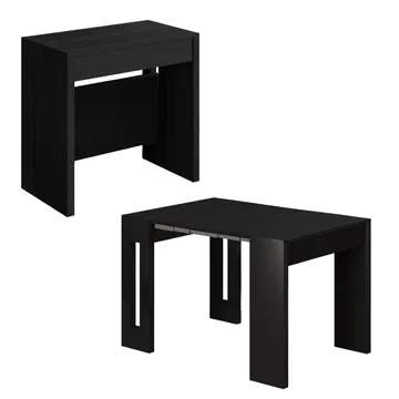 Uttrekkbart konsollbord Homitis Nivo (80 x 76,1 x 44 cm) Svart tre