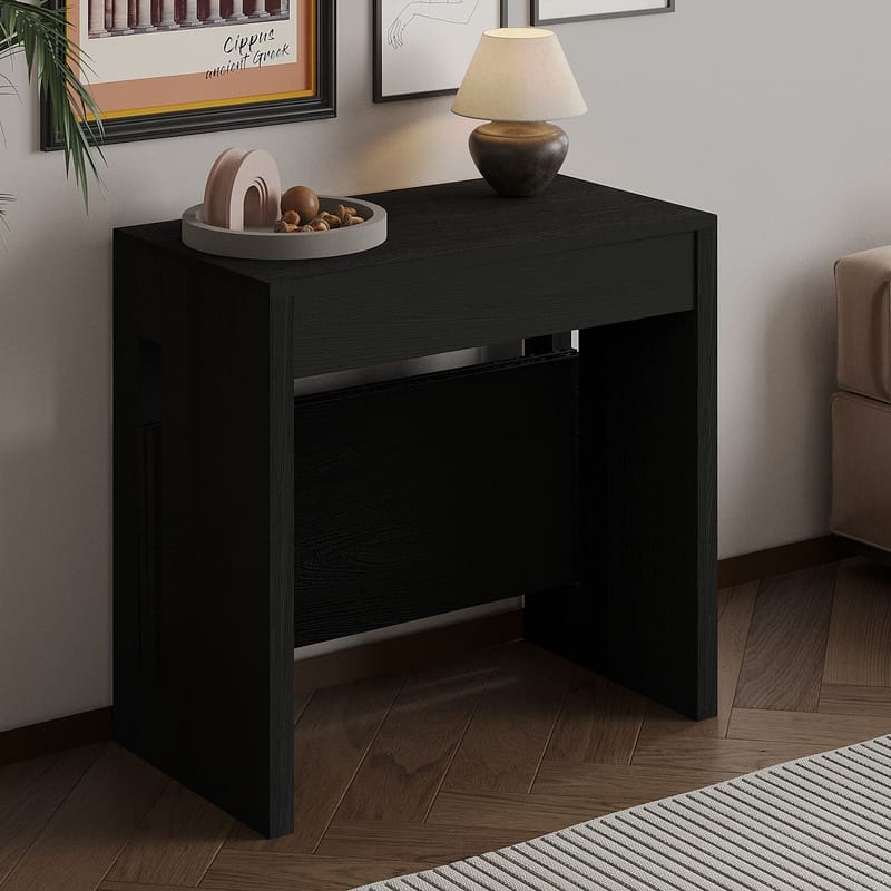 Uttrekkbart konsollbord Homitis Nivo (80 x 76,1 x 44 cm) Svart tre - Møbler - Bord - Avlastningsbord & sidobord - Konsollbord & gangbord