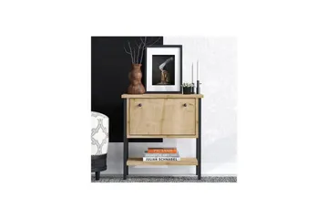 Valery Nattbord 55 cm - Eik/Sort - Møbler - Bord - Avlastningsbord & sidobord - Sengebord & nattbord