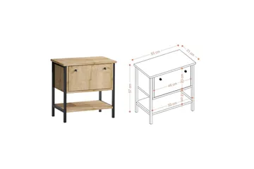 Valery Nattbord 55 cm - Eik/Sort - Møbler - Bord - Avlastningsbord & sidobord - Sengebord & nattbord