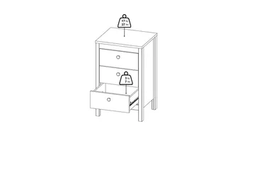 Vallvidera Sengebord 44 cm - Beige - Møbler - Bord - Avlastningsbord & sidobord - Sengebord & nattbord