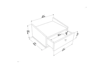 Valros Nattbord 45 cm - Hvit - Møbler - Bord - Avlastningsbord & sidobord - Sengebord & nattbord