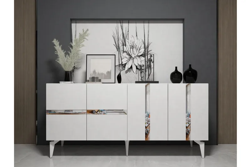 Vania Konsollbord 150 cm - Hvit/Sølv - Møbler - Bord - Avlastningsbord & sidobord - Konsollbord & gangbord