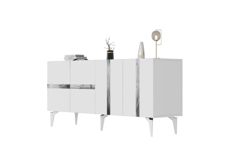 Vania Konsollbord 150 cm - Hvit/Sølv - Møbler - Bord - Avlastningsbord & sidobord - Konsollbord & gangbord