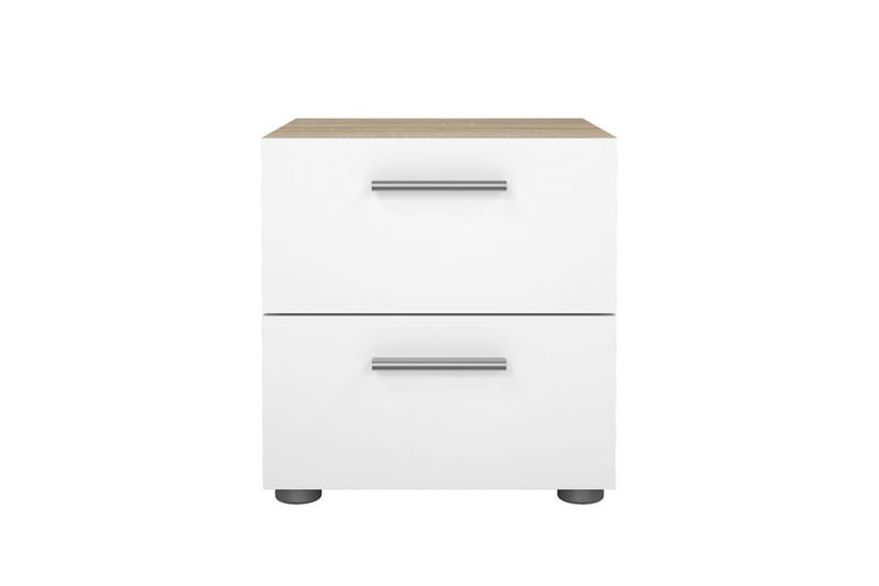 Vansu Nattbord 40 cm - Hvit/Natur - Møbler - Bord - Avlastningsbord & sidobord - Sengebord & nattbord