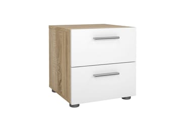 Vansu Nattbord 40 cm - Hvit/Natur - Møbler - Bord - Avlastningsbord & sidobord - Sengebord & nattbord