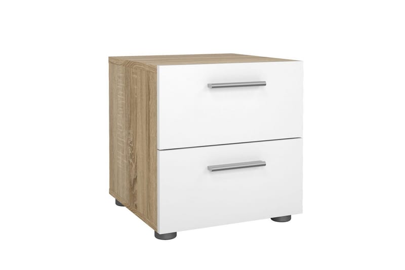 Vansu Nattbord 40 cm - Hvit/Natur - Møbler - Bord - Avlastningsbord & sidobord - Sengebord & nattbord