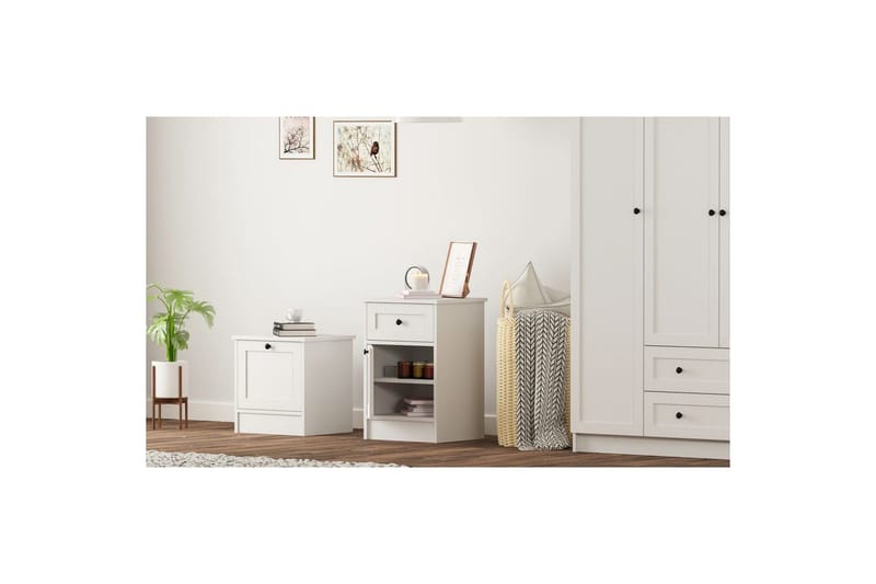 Varion Nattbord 45 cm - Matt Hvit - Møbler - Bord - Avlastningsbord & sidobord - Sengebord & nattbord