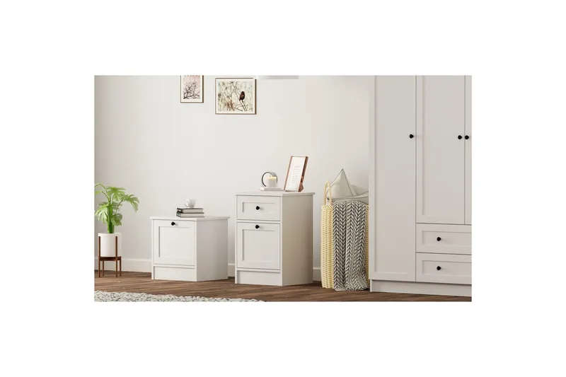 Varion Nattbord 45 cm - Matt Hvit - Møbler - Bord - Avlastningsbord & sidobord - Sengebord & nattbord