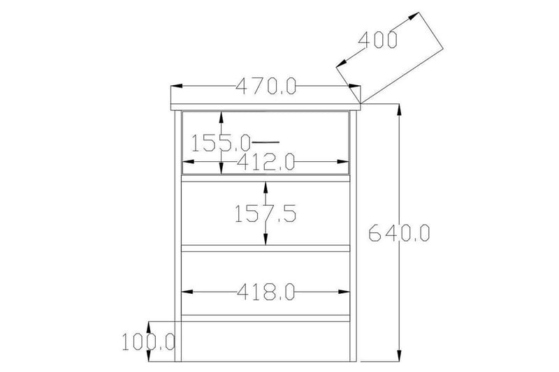 Varion Nattbord 45 cm - Matt Hvit - Møbler - Bord - Avlastningsbord & sidobord - Sengebord & nattbord