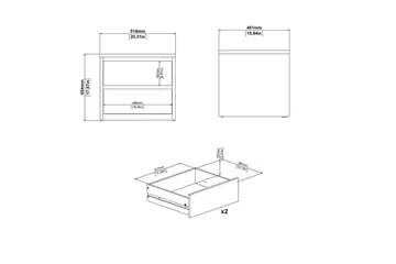 Varun Sengebord 52 cm - Hvit - Møbler - Bord - Avlastningsbord & sidobord - Sengebord & nattbord