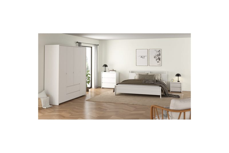 Varun Sengebord 52 cm - Hvit - Møbler - Bord - Avlastningsbord & sidobord - Sengebord & nattbord