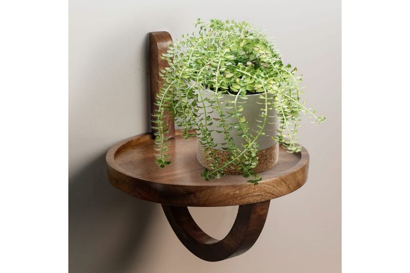 Vegghylle Wohnling Rundt heltre veggmontert nattbord i landstil - Møbler - Bord - Avlastningsbord & sidobord - Sengebord & nattbord