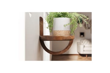 Vegghylle Wohnling Rundt heltre veggmontert nattbord i landstil - Møbler - Bord - Avlastningsbord & sidobord - Sengebord & nattbord