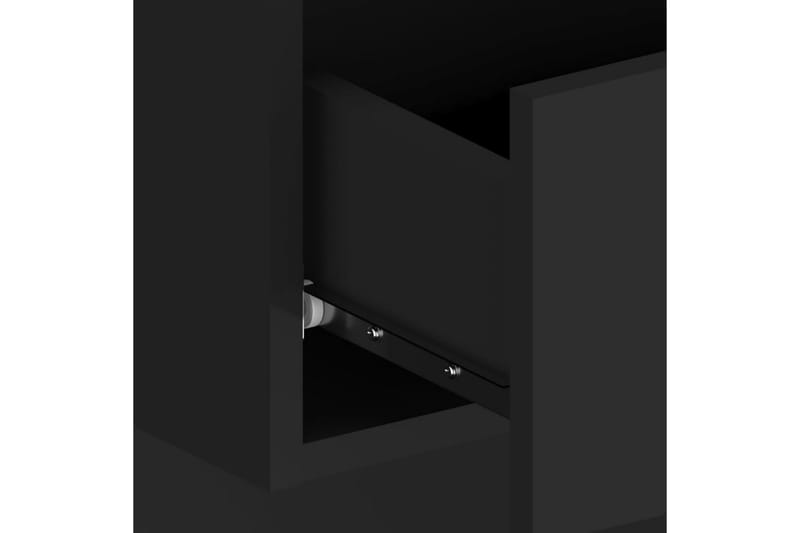 Veggmonterte nattbord 2 stk svart konstruert tre - Svart - Sengebord & nattbord
