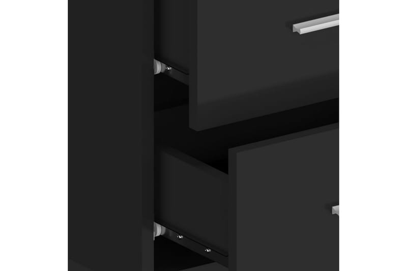 Veggmonterte nattbord 2 stk svart konstruert tre - Svart - Sengebord & nattbord