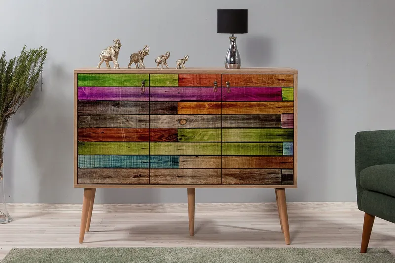Vellavie Skjenk Regnbuepanel - Flerfarget - Oppbevaring - Oppbevaringsmøbler - Sideboard & skjenk